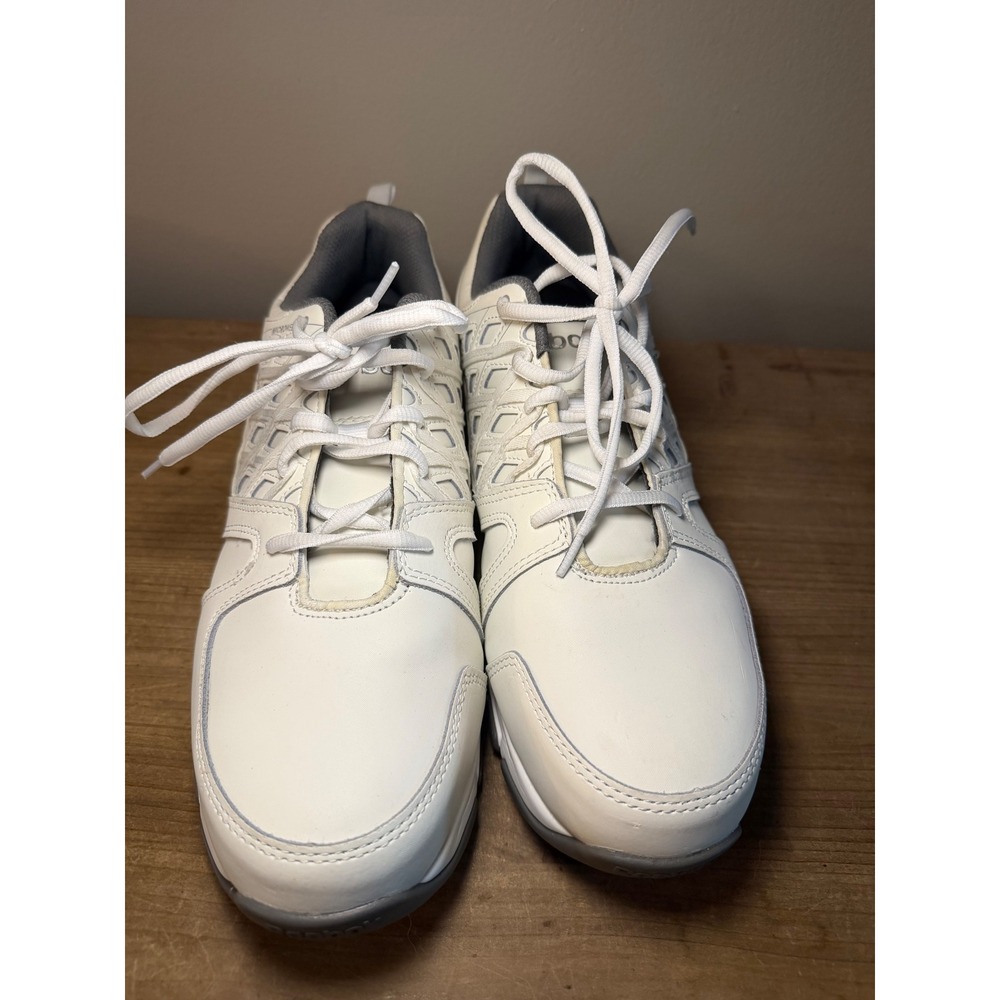 Reebok Sublite Work Mens White Leather Slip Resistant Athletic Shoes RB4005‎ - Picture 4 of 6